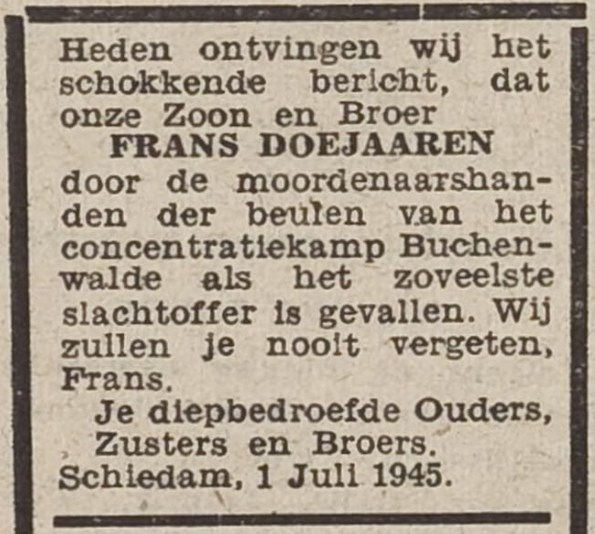 Het leven van Frans Doejaaren, een crimineel manusje-van-alles