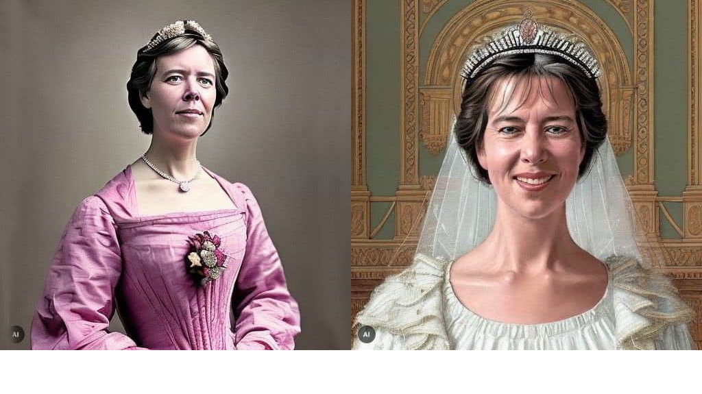 Victoriaanse tijd + 18 eeuwse bruid - Linkerfoto, deze vrouw zou mijn oudovergrootmoeder kunnen zijn