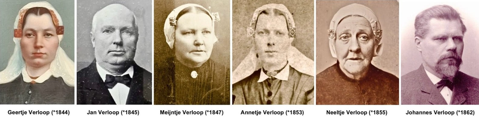 Kleinkinderen van Geertje Guijt die als erfgenaam werden genoemd en waarvan een afbeelding beschikbaar is. De foto's zijn genomen op hun latere leeftijd, behalve Geertje en Annetje.