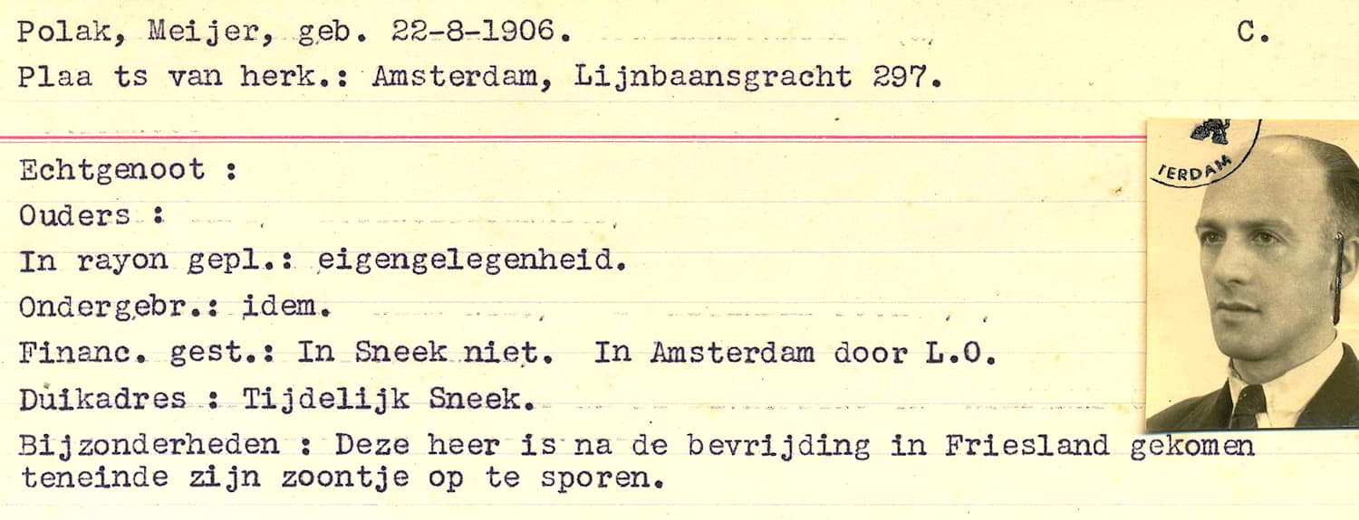 Een aangrijpende vermelding van bijzonderheden op de kaart van Meijer Polak