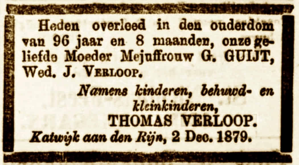 Overlijdensbericht van Geertje